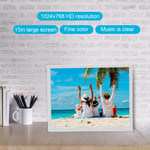 (UK Plug)15 Inch LED Digital Photo Frame White Office Digital Photo Album