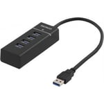 Deltaco UH-475, USB 3.1-hub med 4 porte