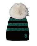 HARRY POTTER Slytherin Hat with Tassels and Stripes, Green, One size