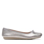 Clarks Women's Freckle Ice Ballet Flats, Silver, 6.5 UK