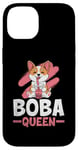 Coque pour iPhone 14 Boba Queen - Thé au lait pour chien - Pour amoureux des perles