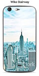 Coque Wiko Stairway Design New York Bleu avec nom