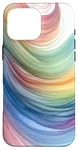 Coque pour iPhone 16 Pro Max Aquarelle minimaliste abstrait pastel coloré arc-en-ciel vague