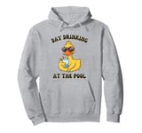 Funny Duck Swimming Pool Vacation Day Drinking At The Pool Pullover Hoodie