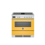 Bertazzoni PROCH94I1EGIT 90cm Air-Tec Induction Top and Integrated Hood Yellow Electric Oven Range Cooker