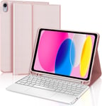 Clavier iPad 10ème Génération 2022 10.9 Pouces avec Trackpad, Clavier Touchpad AZERTY sans Fil Bluetooth pour iPad 10eme Génération 2022, Rose