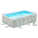 Piscine tubulaire rectangulaire clark gris clair