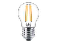 Philips - Led-Glödlampa Med Filament - Form: P45 - Klar Finish - E27 - 6.5 W (Motsvarande 60 W) - Klass E - Varmt Vitt Ljus - 2700 K