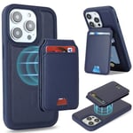 Ｈａｖａｙａ for Coque iPhone 11 Pro Max Compatible avec Magsafe Etui für iPhone 11 Pro Max avec Porte Cartes détachable Coque Portefeuille Cuir pour Femmes et Hommes- Bleu foncé