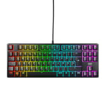 CHERRY XTRFY K4V2 TKL, Clavier De Jeu Filaire sans Pavé Numérique, Disposition Allemande (QWERTZ), Éclairage RGB, Commutateurs Mécaniques MX2A Red, Noir