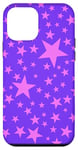 Coque pour iPhone 12 mini Violet et rose, étoiles