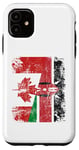 Coque pour iPhone 11 Demi drapeaux canadiens kenyans | Kenya Canada vieilli vintage