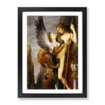 Oedipus And The Sphynx By Gustave Moreau Classic Painting Framed Wall Art Print, Ready to Hang Picture for Living Room Bedroom Home Office Décor, Black A3 (34 x 46 cm)