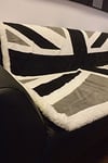 Rapport Home Union Jack British United Kingdom Flag Soft Throw over, Polyester, Black/White/Grey, Full, 130 x 160 x 0.15 cm