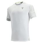 Macron Padel Prime CB Pablo T-Shirt SS Man Deep White/Silver Print Maillot de Jeu Hommes, Blanc, XXL