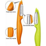 Ammattimainen vihanneskuorija, perunankuorija, omenankuorija, jossa on sahalaitainen ruostumattomasta teräksestä valmistettu terä ja ergonominen liukumaton kahva vihanneksille, porkkanoille, Longzimi-tomaateille