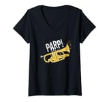 Womens "Parp!" A Brass Band Joke for Cornet Player A Funny Cornet V-Neck T-Shirt