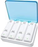 Wii Batterie Chargeur Set,Wii Remote Controller Chargeur Station D'accueil Wii Charger Avec 4 Batteries Rechargeables