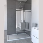 Paroi de douche 90 cm - Bande miroir  