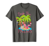 Deck The Palms Trees Christmas Lights Flamingos Coastal T-Shirt