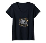 Womens Merry Christmas - Happy Holiday - Happy New Year - Xmas Tree V-Neck T-Shirt