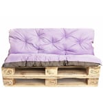 Coussin pour palette exterieur, Assise 120 x 80 et Dossier 120 x 40cm, coussins canapé / coussin palette Violet clair Setgarden