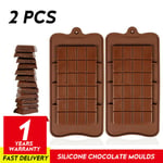 2pcs Chocolate Bar Candy Mold Chocolatier Silicone Mould Snap Wax Melt