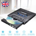 USB External DVD RW CD Writer Drive Burner Reader For Laptop PC Windows 10 11