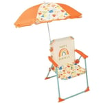 FUN HOUSE Fun House Fruity's Camping Fällstol Med Parasoll - H.38.5 X B.38.5 D.37.5 Cm + Ø 65 För Barn