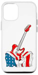 Coque pour iPhone 12/12 Pro Guitare patriotique Drapeau américain Musicien Rock Concert