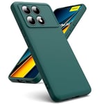 Oududianzi - Coque Compatible avec Xiaomi Poco X6 Pro 5G, [Coque Silicone Liquide] [Intérieur Microfibre] Souple Étuis en Caoutchouc Housse Antichoc Protection Bumper Coque Poco X6 Pro - Vert Nuit