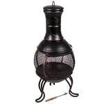 Home Discount Fire Vida Steel Chiminea Outdoor Garden Patio Heater Grill Chimnea Chimenea, Black & Antique Gold