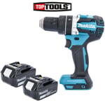Makita DHP484 18v Brushless Combi Drill Body With 2 x 6.0Ah Batteries