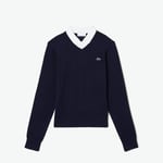 Lacoste Womenss Sport Polo Collar Golf Sweater in Blue material_cotton - Size 10 UK