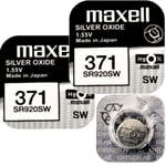 371 2-pack SR920SW MAXELL Klockbatterier silveroxid 1.55V