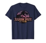 Jurassic Park Neon Distressed Light Pink T-Rex Movie Logo T-Shirt