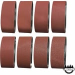 Bande Abrasive 100X610 mm- Grains 2 X 40/60 /80/120/150/180/240/320 Bande de Ponceuse pour le Ponçage, le Polissage et le Dépoussiérage, Idéale pour