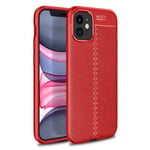 Apple iPhone 12 Mini Leather Texture Case Red