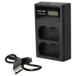 Dual USB Battery Charger for Canon FV100 DM-MV430 DM-MVX1i DM-MV450 FV10 8.4V