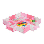 Relaxdays Tapis de Sol Puzzle 34 pièces, Mousse EVA, sans polluants, 0,77 m2, Dalle Jeu bébé Bord, éducatif, Rose