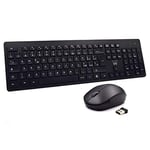 Ewent Clavier et Souris sans Fil, kit Clavier Souris sans Fil, Clavier avec Touches concaves, récepteur 2 en 1 pour PC, Ordinateur Portable, Ordinateur Portable, Disposition Italienne