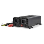 Nedis Power Inverter Pure Sine Wave | Inngangsspenning: 12 V DC | Enhetens strømuttak: Type F (CEE 7/3) / USB-A / USB-C™ | 230 V AC 50 Hz | 1000 W | Topp effekt: 2000 W | Skru Terminal | Pure Sine Wave | Sikring | Sort