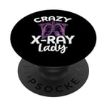 Crazy X-Ray Lady Xray Technicien Radiologie Radiologue PopSockets PopGrip Adhésif