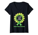 Womens Its Okay To Not Be Okay Sunflower Mental Health Awareness V-Neck T-Shirt