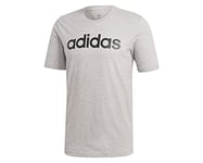 Adidas Men Essentials Linear Logo T-Shirt - Medium Grey Heather/Black, Large