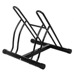 BAKAJI Support pour vélo 2 Places Multiple pour Sol et Parking extérieur pour vélo en Acier Noir avec matériel de Montage Inclus