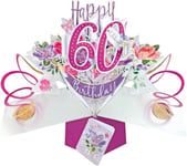 Female 60th Birthday Pop-Up Greeting Card Original Second Nature 3D Pop Up Card