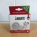 Bialetti 1 Cup Moka Express Pot 1 x Filter + 3 x Gaskets - Boxed - Made in Italy