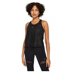 Nike DA0528-010 W NP CLN Tank Net Vest Womens Black/DK Smoke Grey/(Metallic Silver) M