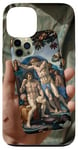 Coque pour iPhone 13 Noir Art Déco Floral Michel-Ange Création Of Adam Sixtine